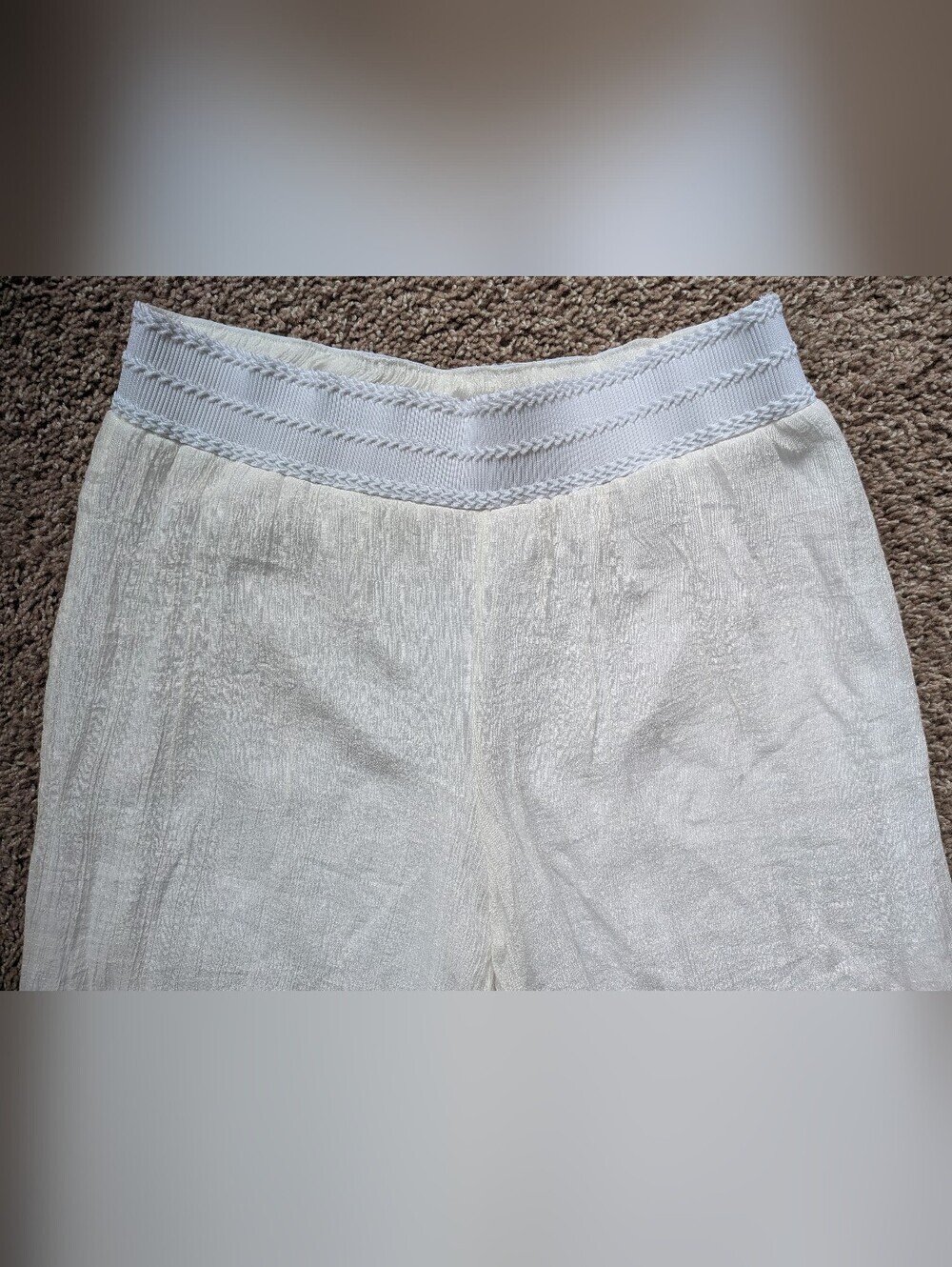Apt. 9 Wide Leg White Gauze Pants Women's Large - Picture 3 of 11